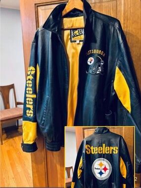 Vintage G-III By CARL BANKS NFL PITTSBURGH STEELERS Leather Jacket